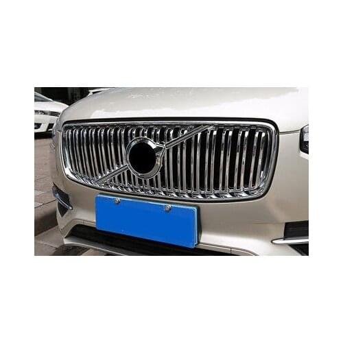 Chromed Front Radiator Grille Honeycomb Trim 2pcs For Volvo XC90 2015-2018