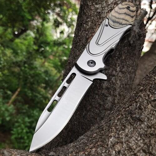 RM Quick-Open Bearing Folding Knife, Jungle Trekking, Outdoor Hunting, Self-Driving Off-Road Tool Knife, 58-60HRC Hardness Blade