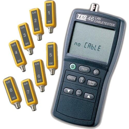 TES-46 CAT-5 LanCable Tester Can Identify up to 8 Different Cables At One End By.Easy to Use Only:One Button to Select the Test