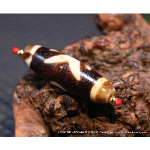 Magic Power Tibetan Old Agate guiren Big man dZi Bead Amulet Pendant 44mm Timestown