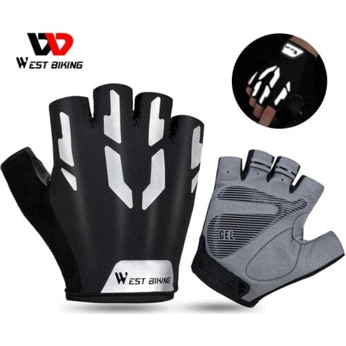 WEST BIKING Summer Cycling Gloves Touch Screen Shockproof Anti Slip Wear Resistant Breathable Sports MTB Road Bike Gloves Men