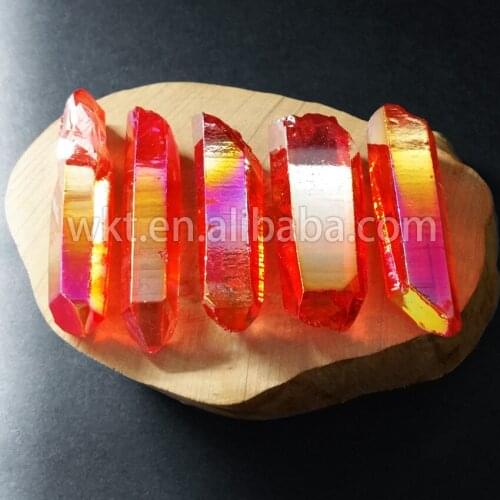 WT-G068 Wholesale charm aura crystal stone spirit red stone for jewelry making beautiful color natural stone withour hole