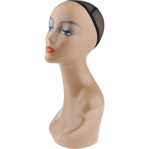 Female Life size Mannequin Head with Shoulder Bust Wigs Hats Sunglasses Jewelry Display Model for Retail Shop Showcase