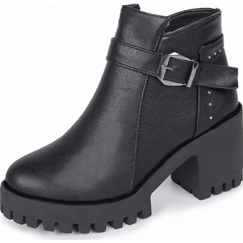 Womens booties autumn and winter 2021 new womens boots wild student single boots thick with Martin boots womens cotton shoes