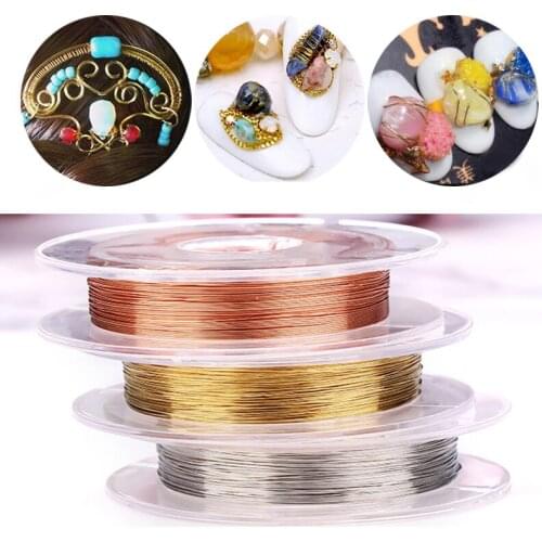 1Roll Gold Silver Rose Gold nail art copper wire Metal Alloy Nail Art Decorations DIY Manicure Nail Art Sticker Decoration Tool