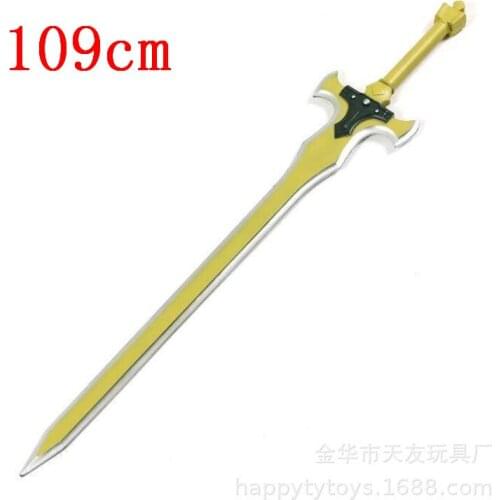 109cm Sword Art Online Weapon Cosplay SAO gold Sword 1:1 Anime Ninja Knife PU Weapon Prop
