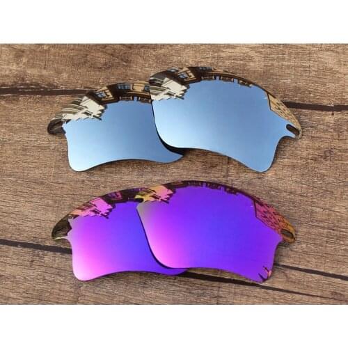 Vonxyz 2 Pairs Chrome Mirror & Violet Mirror Polarized Replacement Lenses for-Oakley Fast Jacket XL Frame