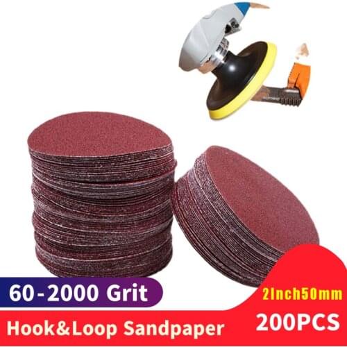 200pcs/box 2 Inch 50mm Polish Pad Abrasive Tools Sander Disc Sanding Disk Sand Paper