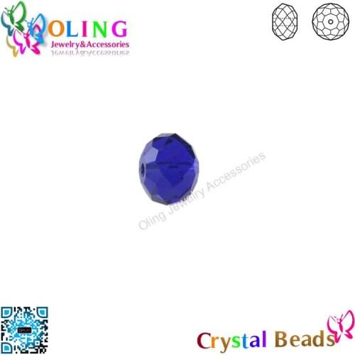 2016 new AAA 6mm glass Crystal beads Cobalt blue faceted flat round DIY women earrings Bracelet choker necklace jewelry making