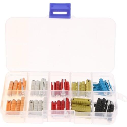 50 Pcs European Continental Auto Car Standard Fuse Assortment 5A 8A 16A 20A 25A 30A Car Boat SUV Automotive Fuses Kit