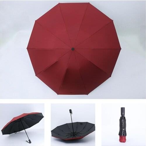 Automatic Umbrella Rain for Women and Men 3 Folding Parasol Compact Large Travel Business Reverse Umbrella Vinyl Wind Resistant