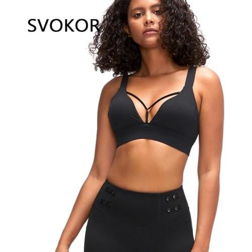 SVOKOR Sexy Push Up Bras Women Wireless Workout Training Womens Underwear Beauty Back Gym Lingerie Sport Crop Top Solid