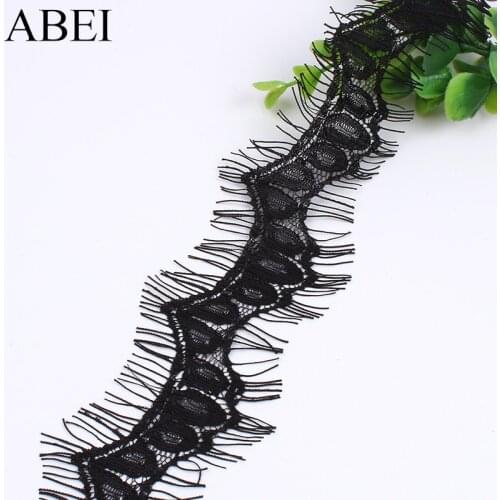 3yards/lot Black Eyelash Lace 5cm lace fabric handmade DIY garment accessories quality Lace ribbon