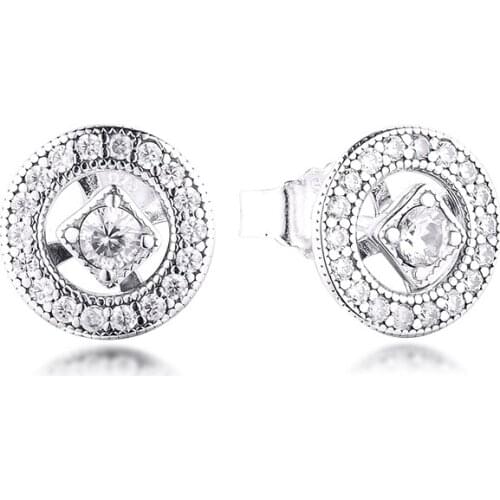CKK Earring Vintage Allure Stud Earrings Sterling Silver Fshion Jewelry 100% 925 Silver Women Brincos Pendientes Aretes