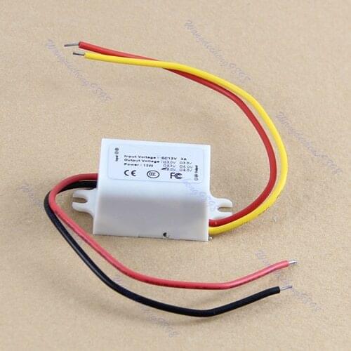 DC DC Converter 15W 12V Step Down to 6V 3A Power Supply Module Waterproof-White -Y103