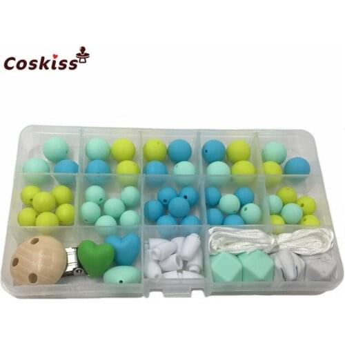 Baby Accessories Hand Made Pacifier Clip DIY Beads Set Teething Jewelry Nursing Necklace Silicone Beads Baby Teether