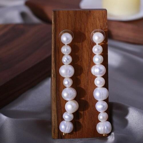 European and American natural pearl baroque style long elegant earrings earrings female
