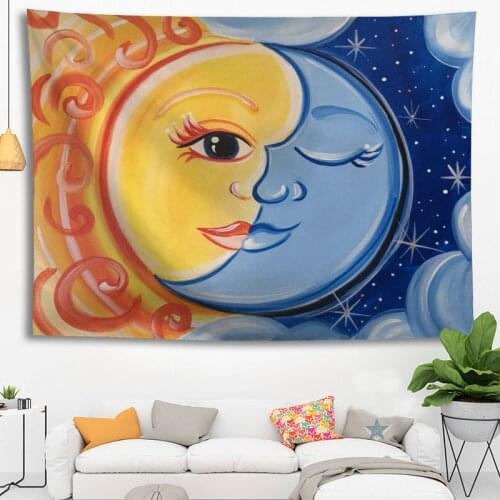 Hot Sale Custom Sun And Moon Large Wall Tapestry Wall Hanging Bohemian Wall Tapestries Mandala Wall Art Decor