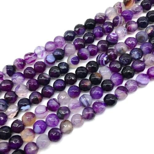 Faceted Round Bead Natural Color Lined Agates Carnelian Stone Round Faceted Spacer Beads 6 mm 8 mm 10 mm 12 mm Making Jewelry