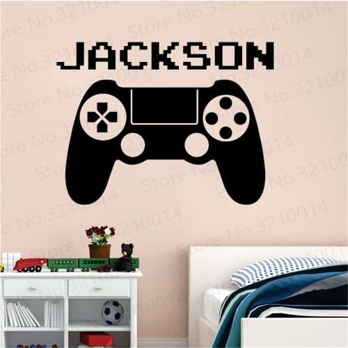 Game Custom Name Wall Decal Video Game Resembles Playstation Controller With Custom Personalized Name Game Decoration PW213