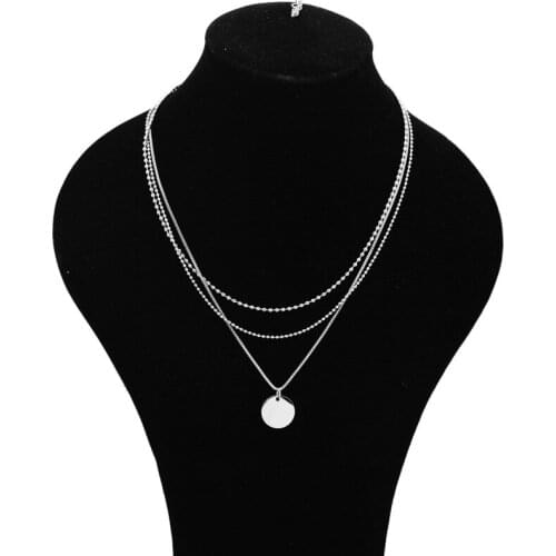 WOWTIGER Fashion Stainless Steel 3 layer necklace design Necklaces For Women Loves Punk Choker Jewelry Party Anniversary gifts