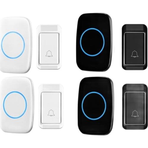 2TX 2RX bell sets free of battery wireless emitter door bell set by 110-220V wireless doorbell ip44 120M door chime door ring