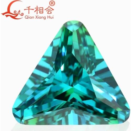 Triangle shape cubic zirconia special color multi blue-green color cz loose stone