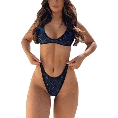 #L0 Summer Women Swimsuit Female Two-piece Bikini Set High Waist Sexy Concise Swimsuit Swimwear Women Купальники Женские