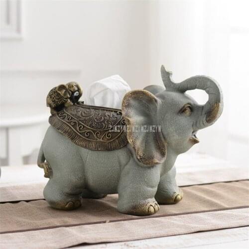 Cute Lovely Elephant Tissue Box Creative Desktop Paper Napkin Tissue Container For Living Room Tea Coffee Table Home