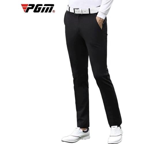 PGM Mens Black Golf Pants Summer High Elastic Quick-Drying Breathable Slim Golf Trousers Men Gym Sport Wear Clothes Size 30-38