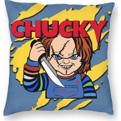 Chucky The Killer Doll Cushion Cover Sofa Home Decorative Childs Play Horror Square Throw Pillow Cover 45x45cm