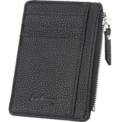 New Mini ID Card Holders Business Credit Card Holder PU Leather Slim Bank Card Case Organizer Wallet Zipper Unisex