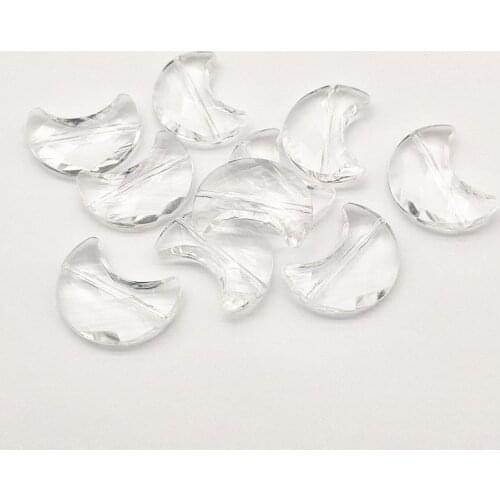 New Arrival! 32x24mm 140pcs Clear Acrylic Moon shape Beads for Handmade Earring/Necklace DIY Parts,Jewelry Accessories Findings