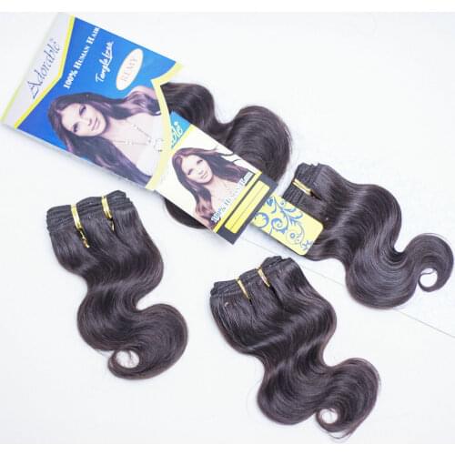 Body Wave 2pcs/Lot 8" 100% real human curly hair weave 100g/Lot