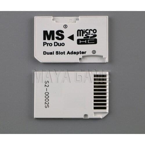 OCGAME 50pcs/lot Micro SD TF to Memory Stick MS Pro Duo For PSP 1000 2000 3000 Card Dual 2 Slot Adapter Converter
