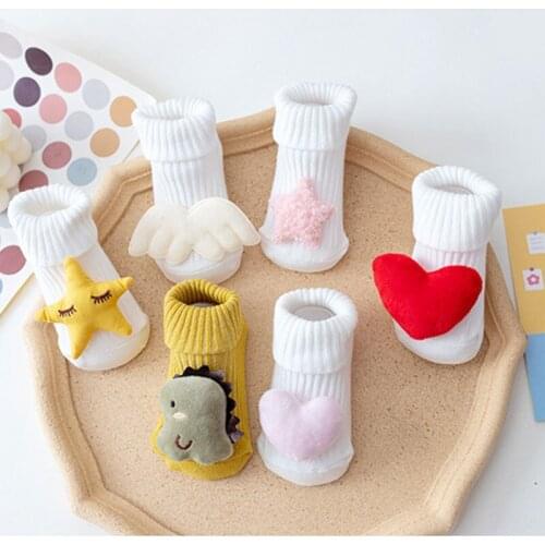 Autumn Winter Children Girls Boys Non-slip Cute Cartoon Doll Socks Knee High Long Soft Cotton Stockings for 1-10Y Baby Kids