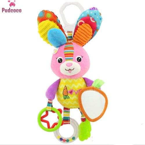New Education Cute Crib Cot Pram Hanging Rattles For Baby Stroller&Car Seat Ringing Stuffed Plush Animals Baby Toy