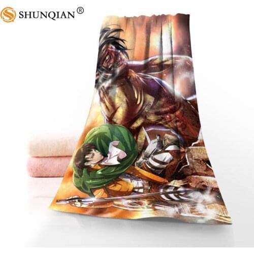 Microfiber Towels Custom Attack on Titan Face Towel/Bath Towel Size 35x75cm, 70x140cm for family travel
