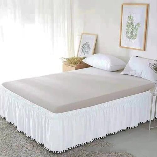 Bed Skirt White Wrap Around Elastic Bed Shirts Without Bed Surface Bed Skirts Twin/Full/Queen/King 40cm Height Home Hotel Use