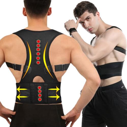Dropshipping 2020 best selling product Magnetic Back Support Brace Posture Correction Neoprene Shoulder Spine Straighten Fitness