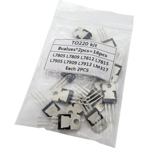 8value*2PCS=16PCS 7805 7809 7812 7815 7905 7909 LM317 L7912 igmopnrq LM317T TO-220 Transistor Assortment Kit Voltage Regulator