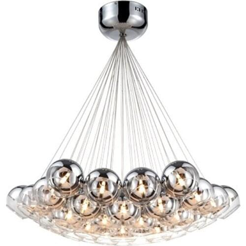 Modern Chrome Glass Pendant Light Bubble LED Chandelier Living Room Dining Room Bedroom Ceiling Lamp Light PA0370