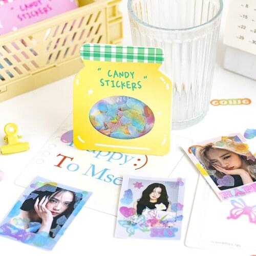 40 pcs/bag Japanese Stationery Stickers Sweet Candy Sticky Paper Kawaii PVC Diary Bear sticker For Decoration Diary Scrapbooking