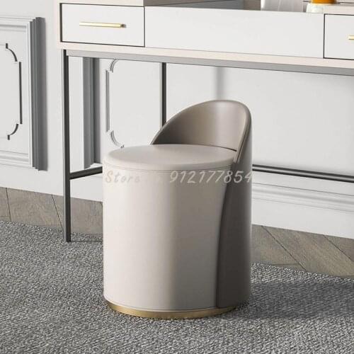 Dressing stool light luxury bedroom dressing table stool modern net red small stool fitting room sofa stool backrest makeup chai