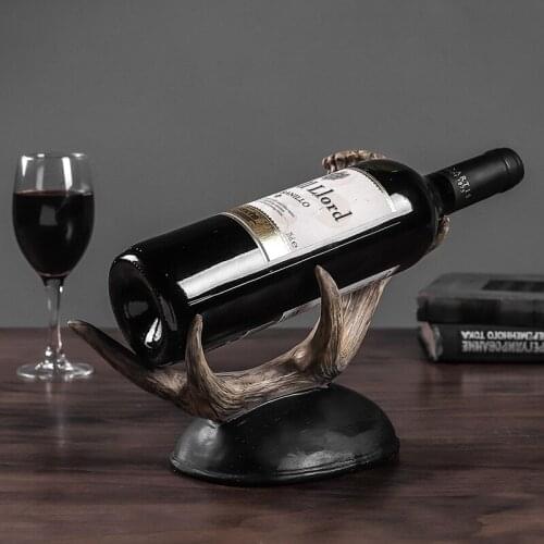 Unique Antler Shape Red Wine Shelf Retro Crafts Ornaments Home Decoration Sculpture