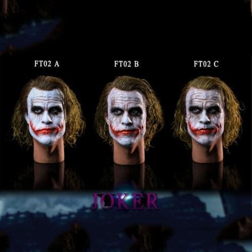 1/4 Joker Head Carving Heath Ledger Plant Hair Head Sculpt FLYING TOYS FT02 PVC Resin For Male Dolls In Stock