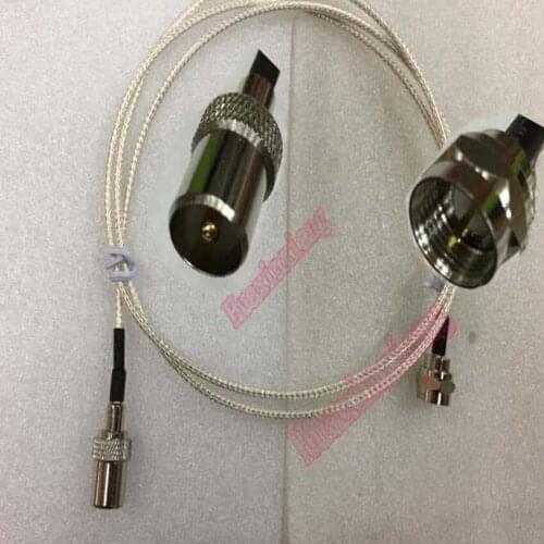 1PCS F Type Male Plug To TV Male Jack RF adapter Connector Coaxial Extension Pigtail Cable Silver RG316