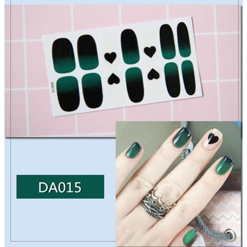 14 Stickers Full Nail Stickers Waterproof Non-smudge Simple Slider for Manicure Nail Polish Art Nail Stickers Safe Environment