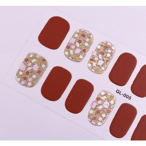 16 Tips 24 Style 2020 New Fashion Design Nail Gel Painting Decals Stickers Water Proof Korean Version Gel Polish Strips Wraps