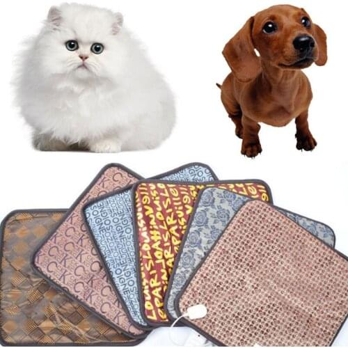 18W 220V~50HZ 40*40cm WaterProof Pet Puppy Kitten Electric Heat Pad Dog Cat Bunny Heater Mat Blanket Bed Color in Random